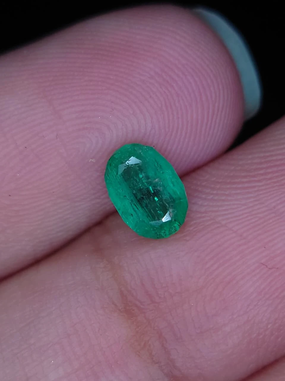 0.59ct Natural Oval Faceted Panjsher Emerald from Afghanistan — view 4
